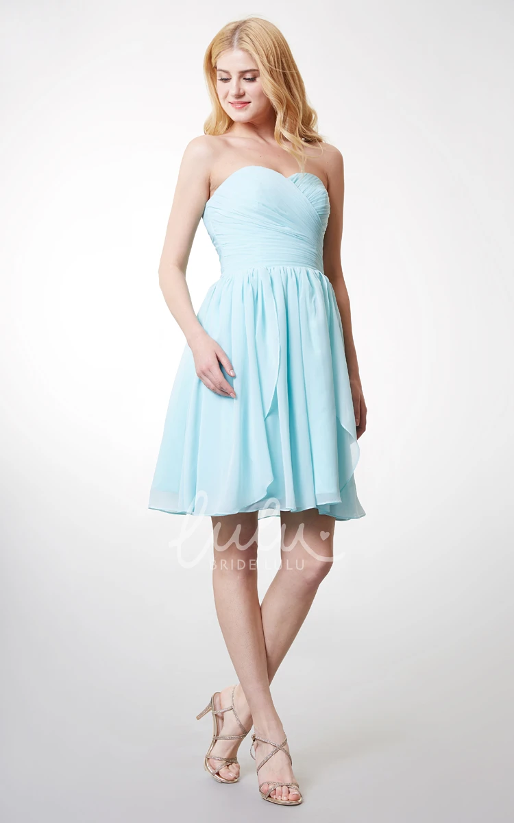 Chiffon Sweetheart Ruched Dress with Bodice Elegant Bridesmaid Dress