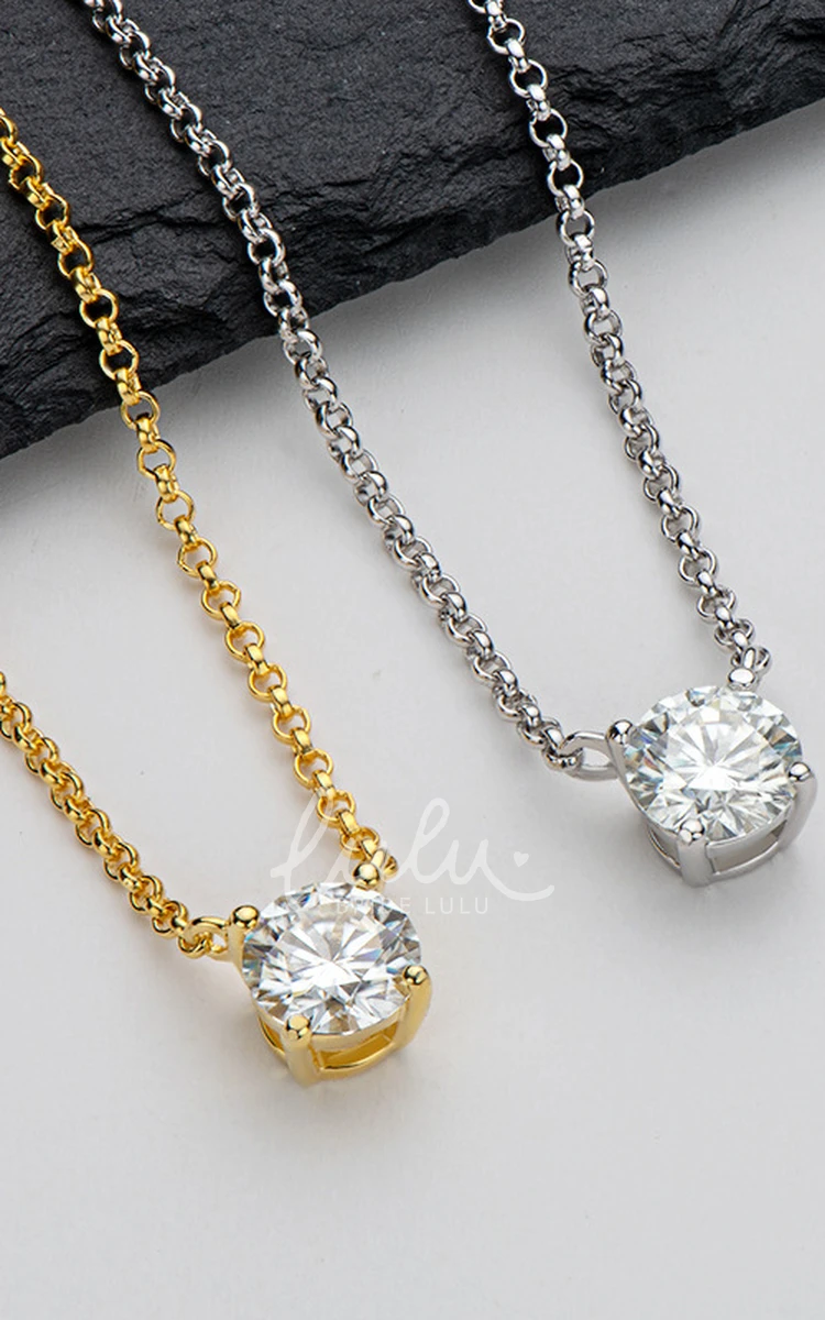 Classic Round Brilliant Cut Moissanite Necklace