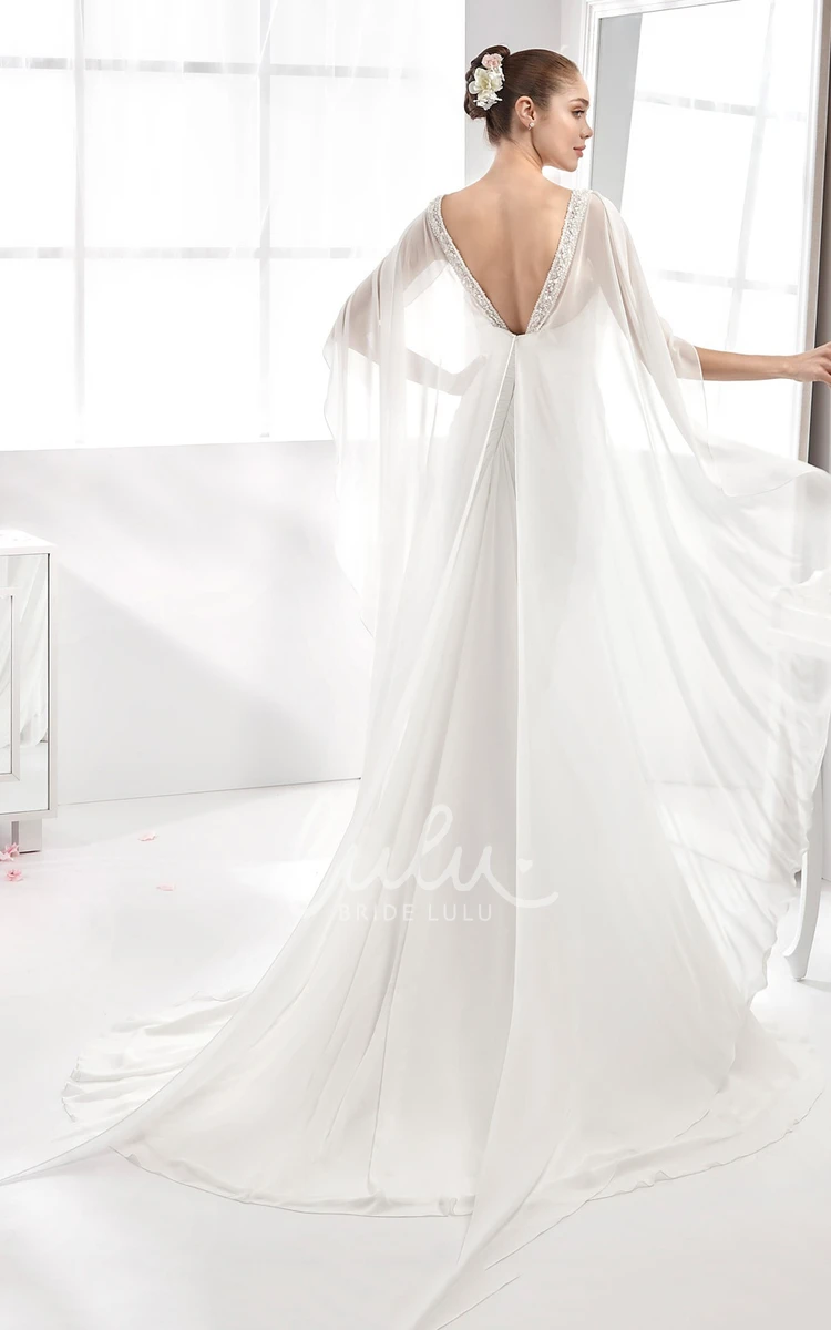 Front Draping Sweetheart Chiffon Wedding Dress with Beaded Bust Classy Bridal Gown
