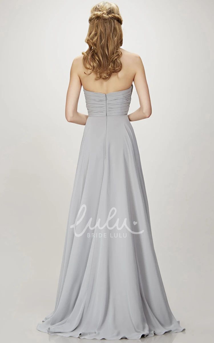 Sweetheart Chiffon Bridesmaid Dress with Ruched Bodice Simple Bridesmaid Dress