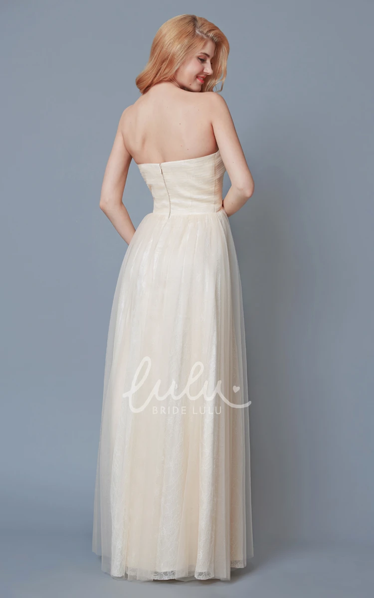 Long Tulle Bridesmaid Dress Empire Sweetheart & Elegant