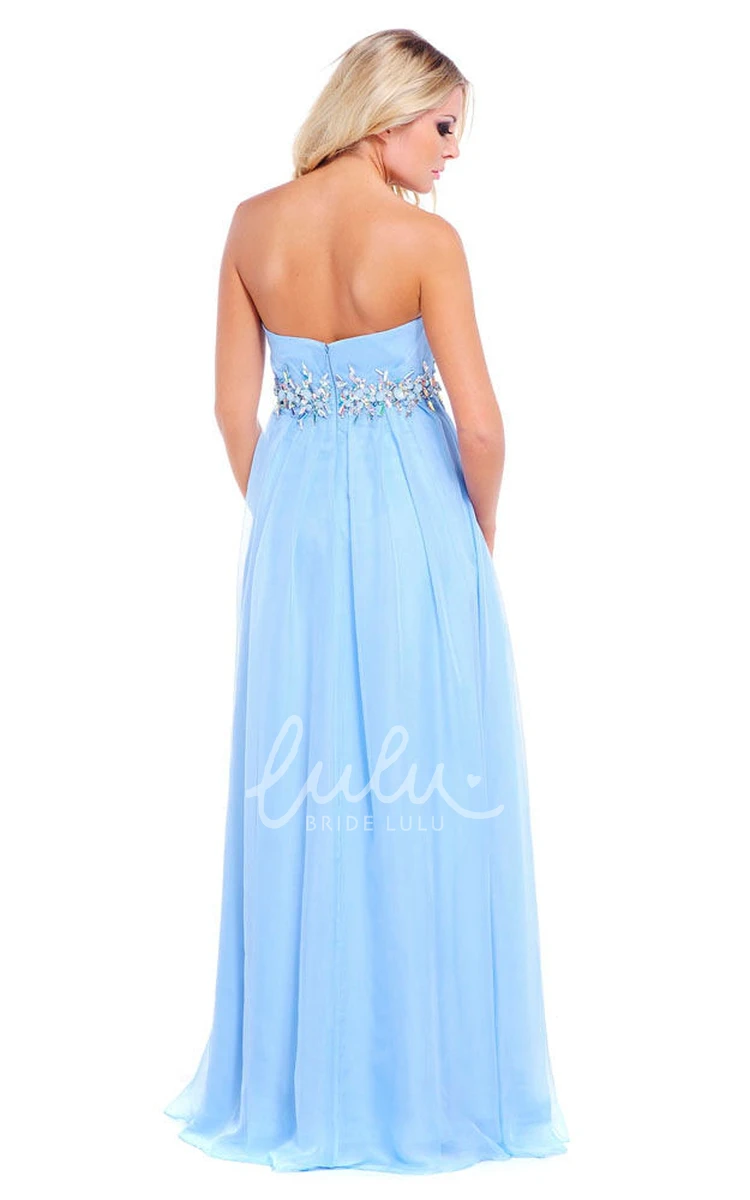 Sleeveless Sweetheart Chiffon Prom Dress with Jeweled Bodice Classy Dress