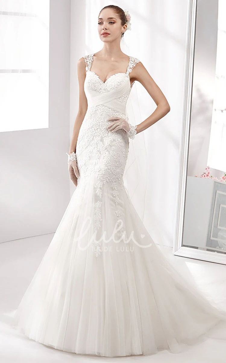 Lace Mermaid Wedding Dress with Sweetheart Neckline and Crisscross Waist