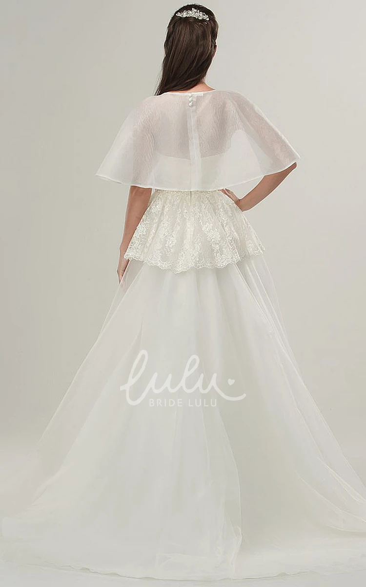 Sweetheart A-Line Tulle Wedding Dress with Peplum and Beading Floor-Length