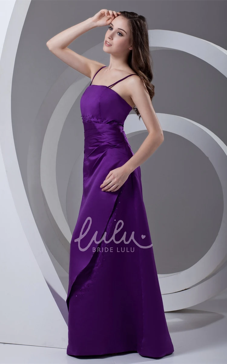 Satin A-line Formal Dress with Beading and Corset Back