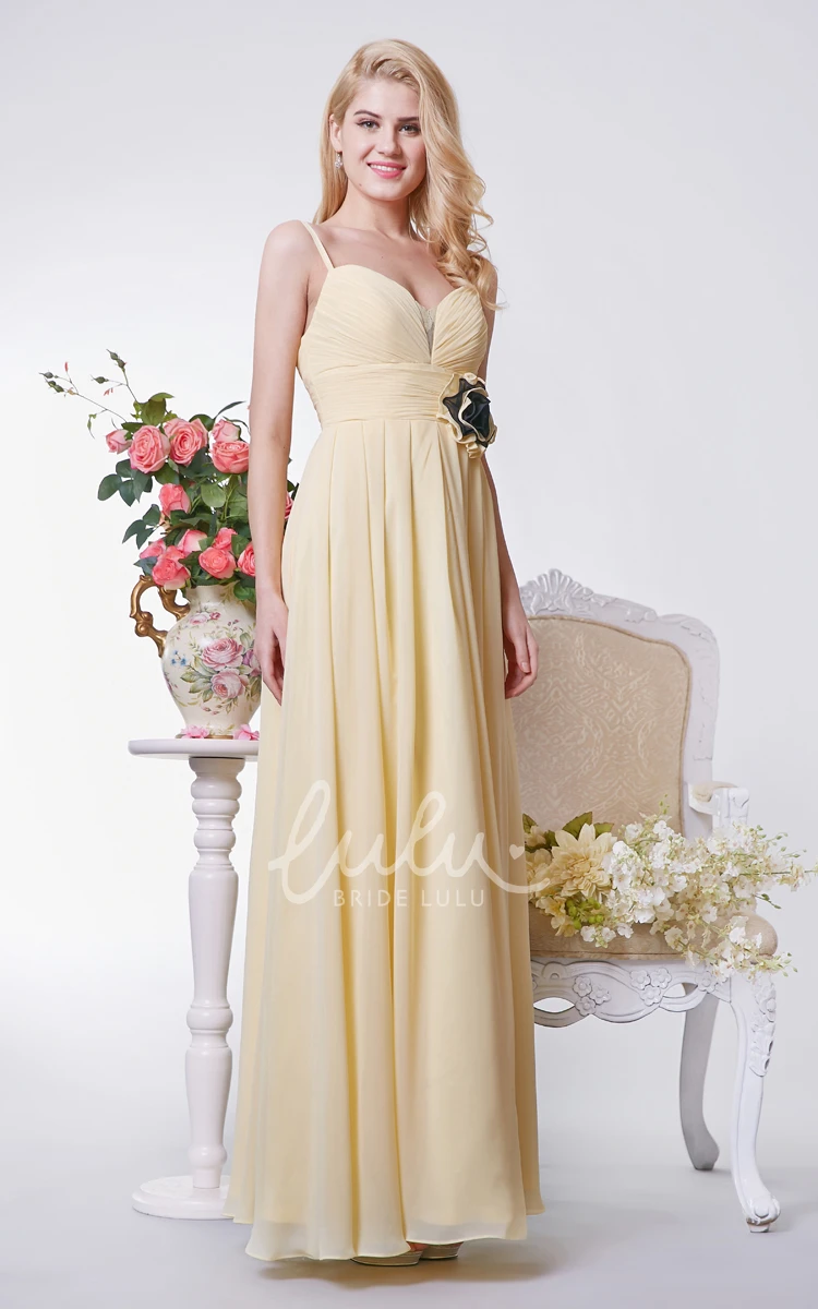 A-line Chiffon Dress with Sweetheart Neckline and Ruching for Bridesmaids