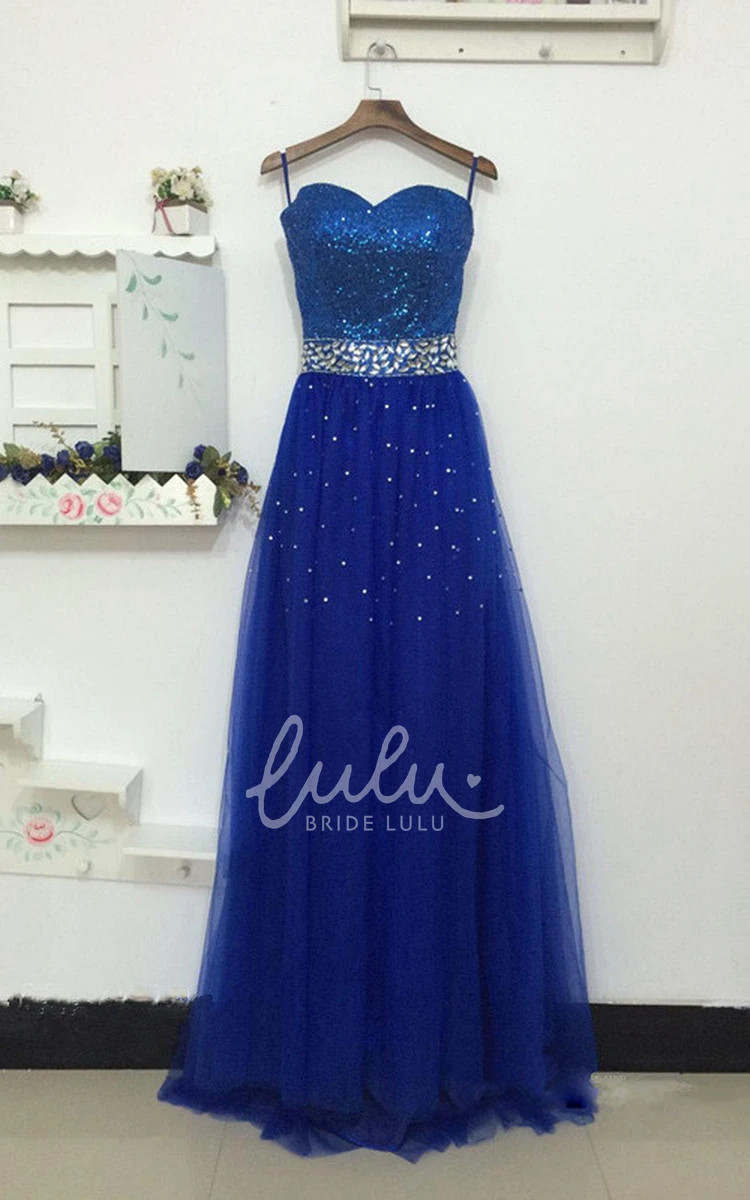 Sweetheart A-line Tulle Dress with Sequins and Beading