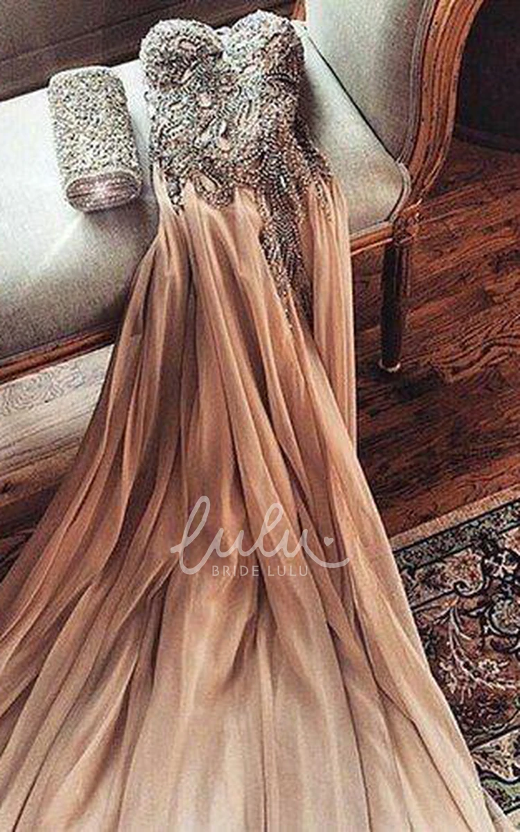 Sweetheart Crystal Party Gown with Long Chiffon Skirt Gorgeous & Glamorous