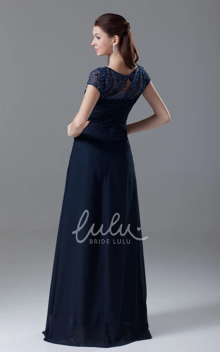 Crystal Detailing Bateau-Neck Maxi Dress