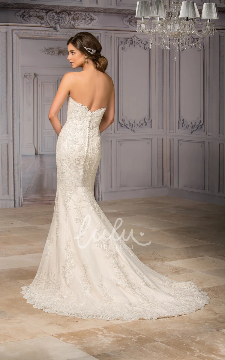 Sweetheart Mermaid Wedding Dress with Pleats and Appliques