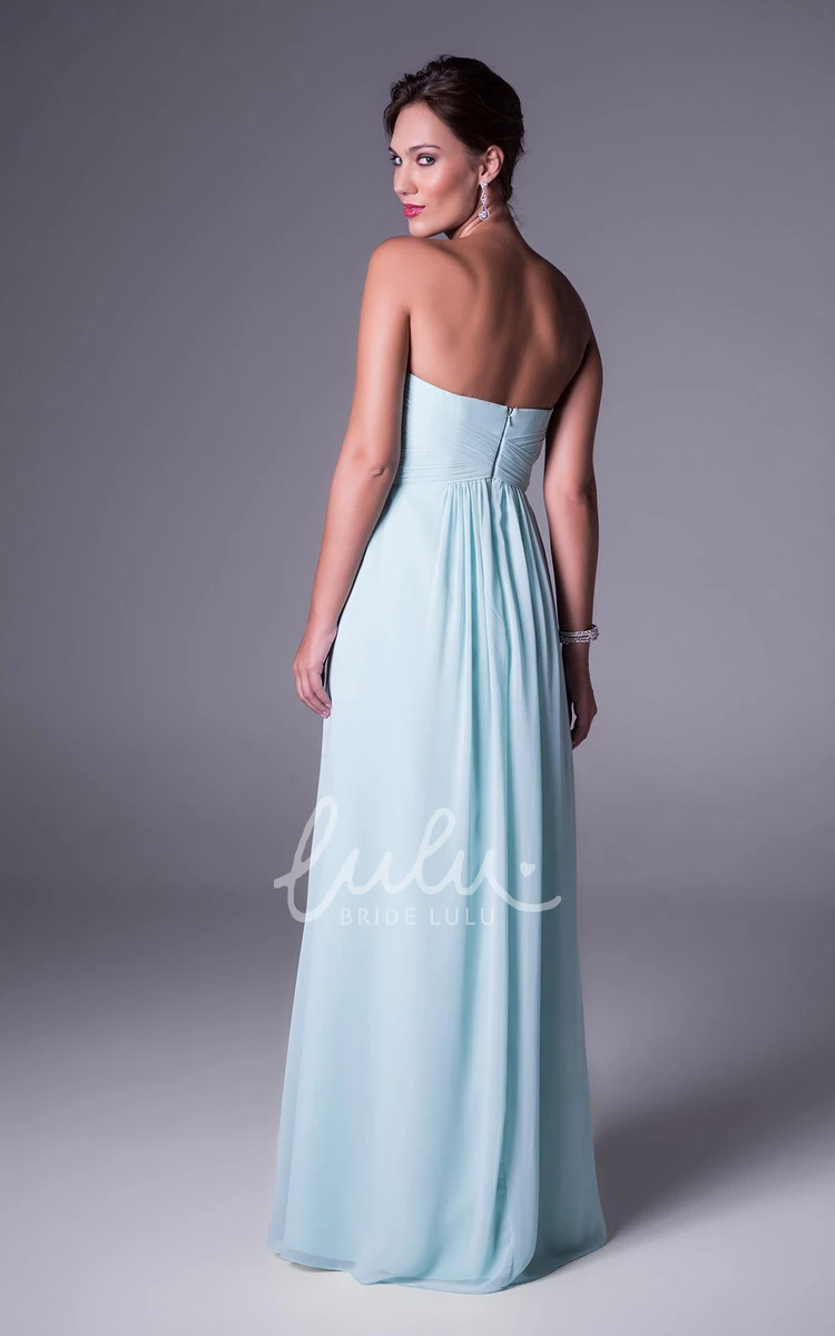 Zipper Back Sweetheart Chiffon Bridesmaid Dress with Ruching