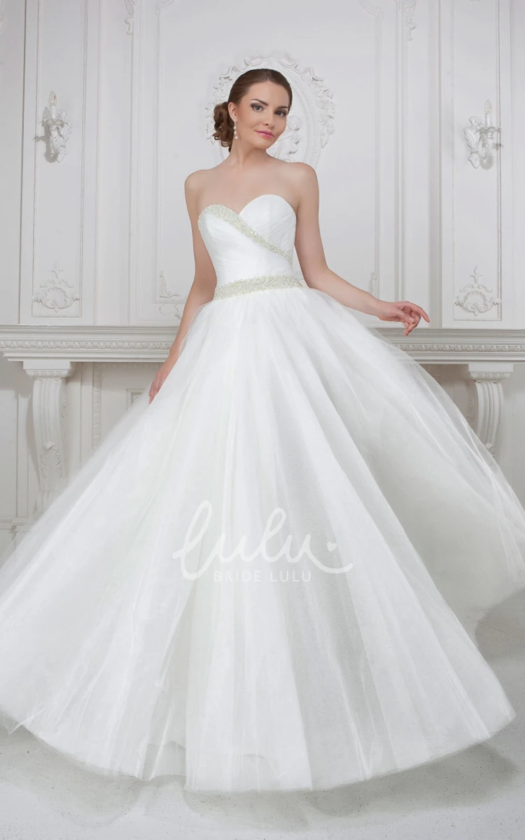 Sweetheart Criss-Cross Sleeveless Tulle A-Line Wedding Dress Romantic Bridal Gown