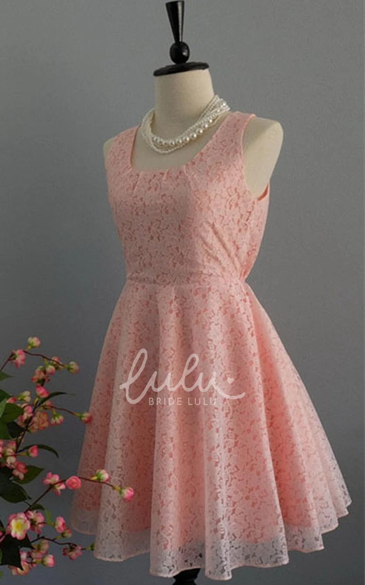 Lace A-line Dress with Bow Detail for Formal Guests