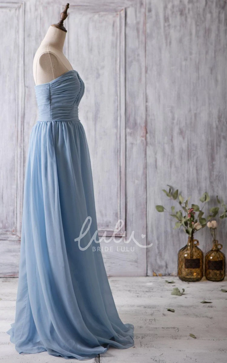 A-line Chiffon Bridesmaid Dress with Sweetheart Neckline and Pleats