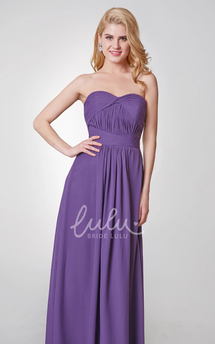 Backless Pleated Chiffon A-line Dress Long and Flowy