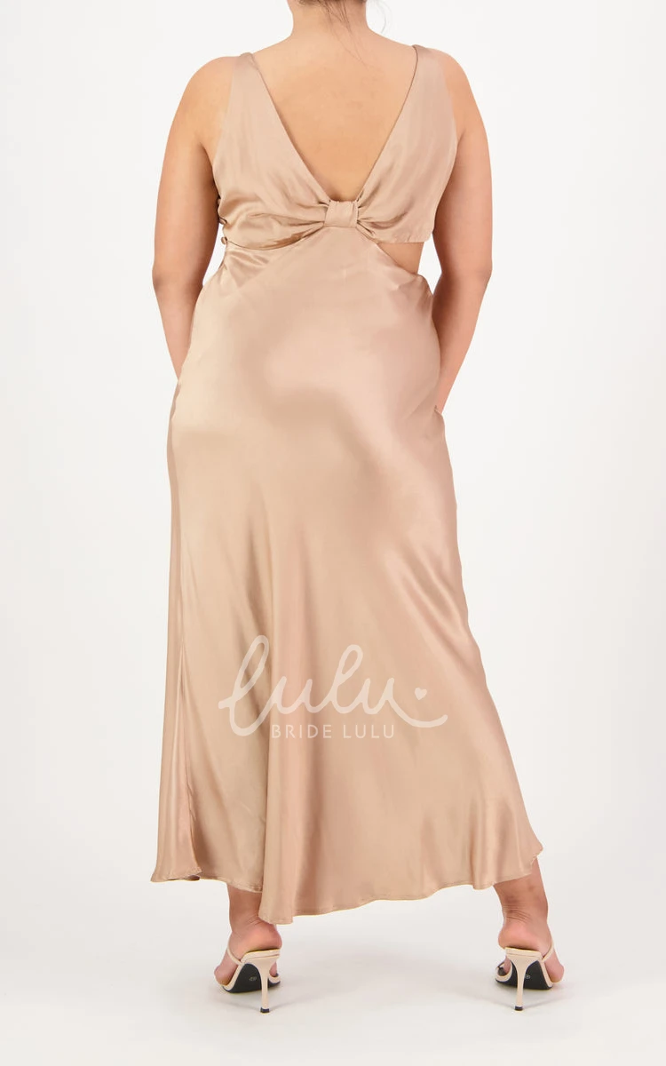 Sexy A Line Charmeuse Bridesmaid Dress with Bow Classy & Modern
