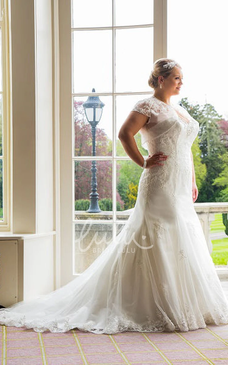 Lace Trumpet Wedding Dress with Removable Bolero and Sweetheart Neckline