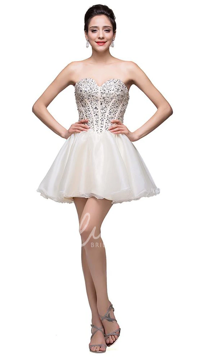 Sweetheart Crystal Prom Dress with Tulle Skirt