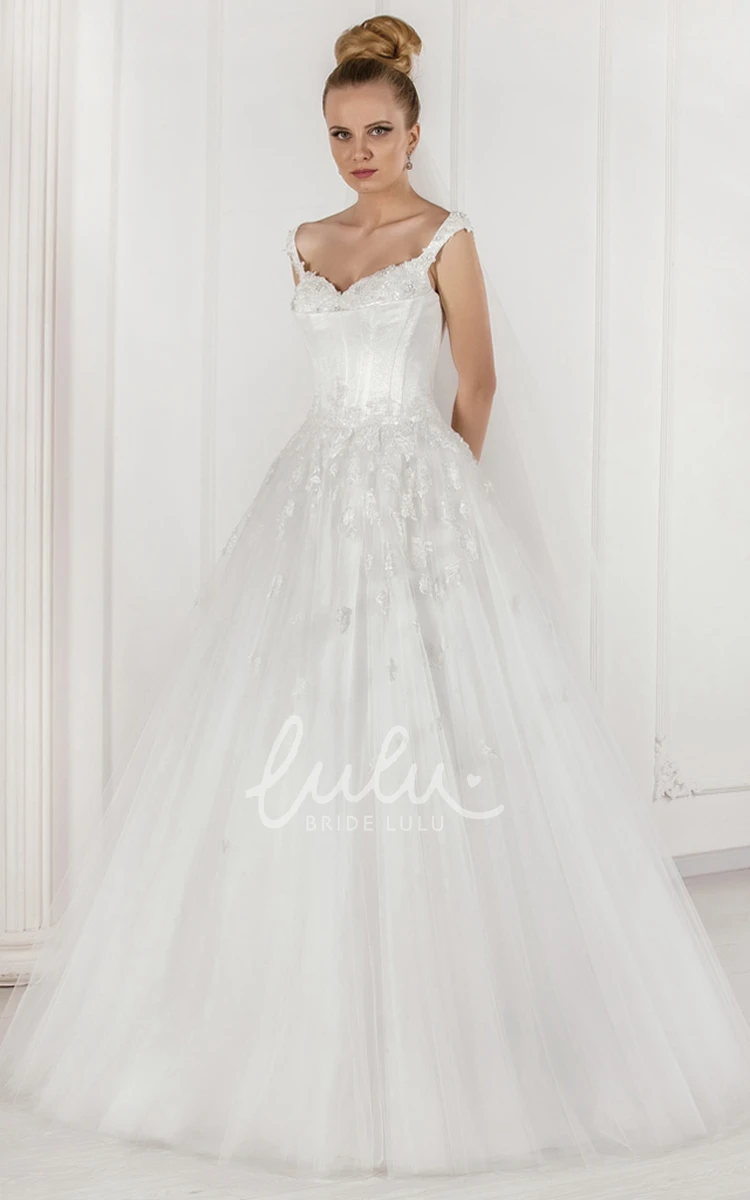 Sleeveless Tulle Ball Gown Wedding Dress with Beading and Pleats