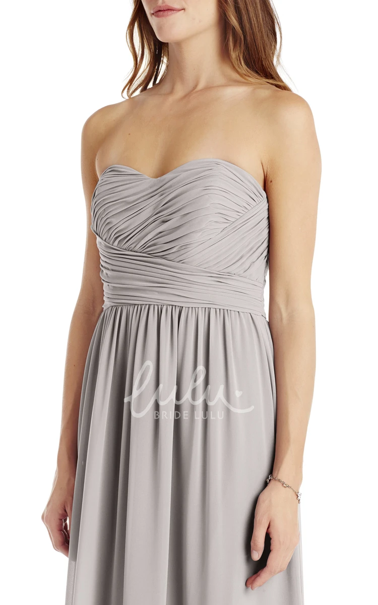 Ruched Sweetheart Sleeveless Chiffon Multi-Color Convertible Bridesmaid Dress