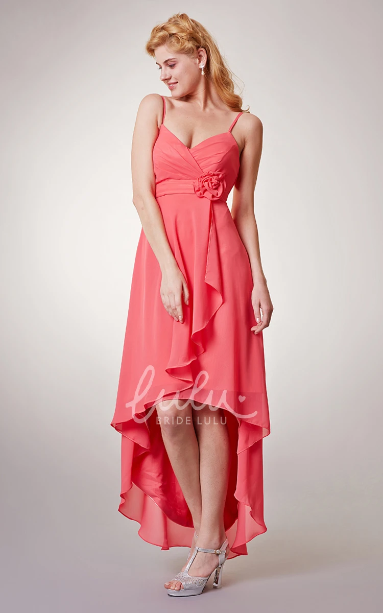 Sexy Sleeveless Chiffon High-Low Dress Empire & Beach