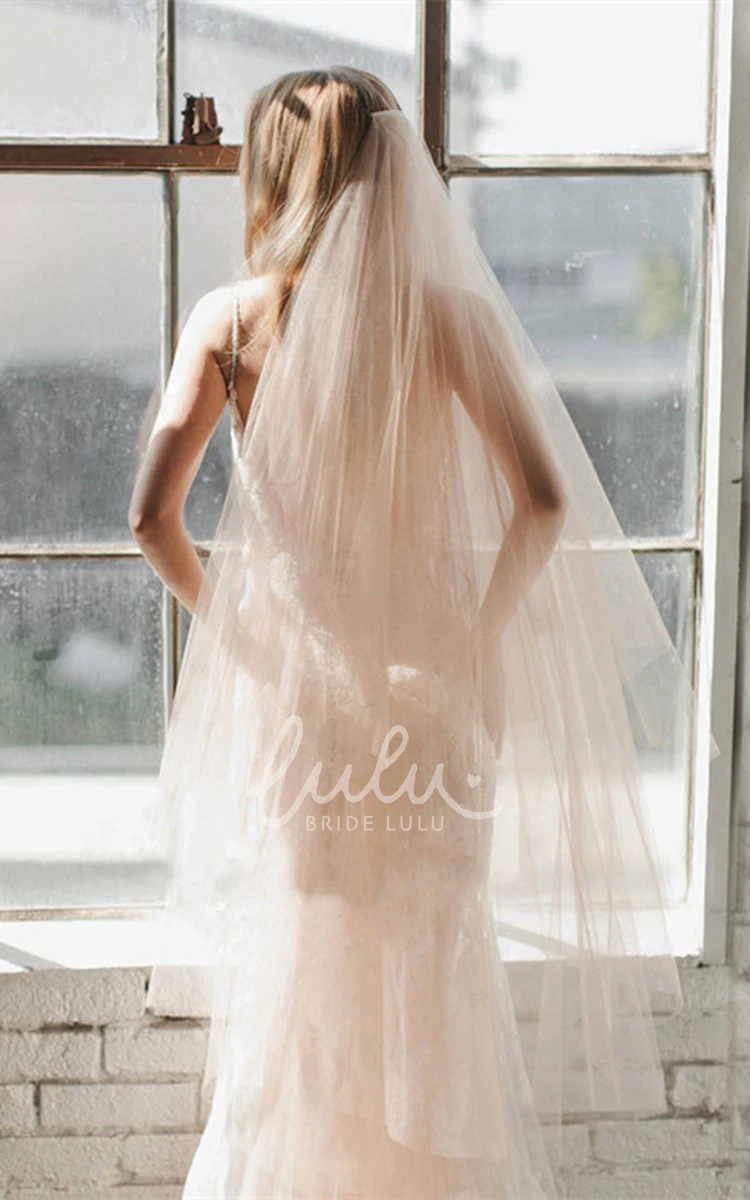 Champagne Tulle Wedding Veil Simple and Stylish Bridal Headpiece