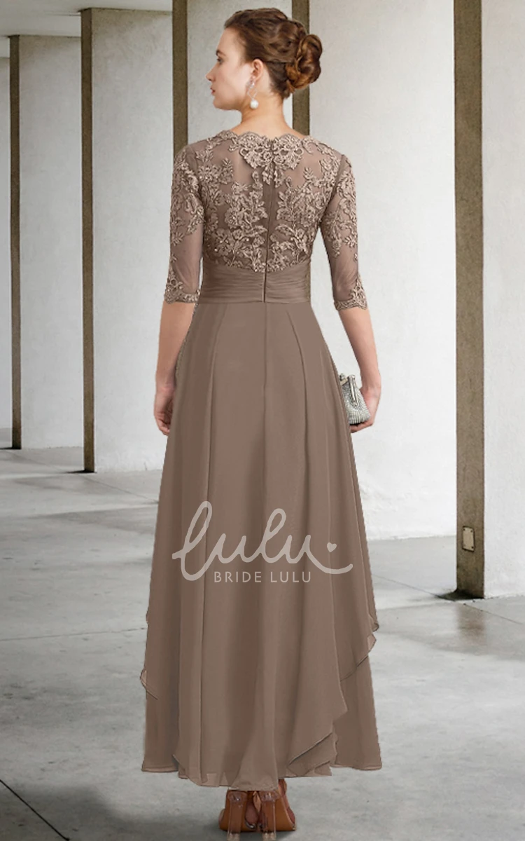 Lace and chiffon mother hot sale of the bride dresses