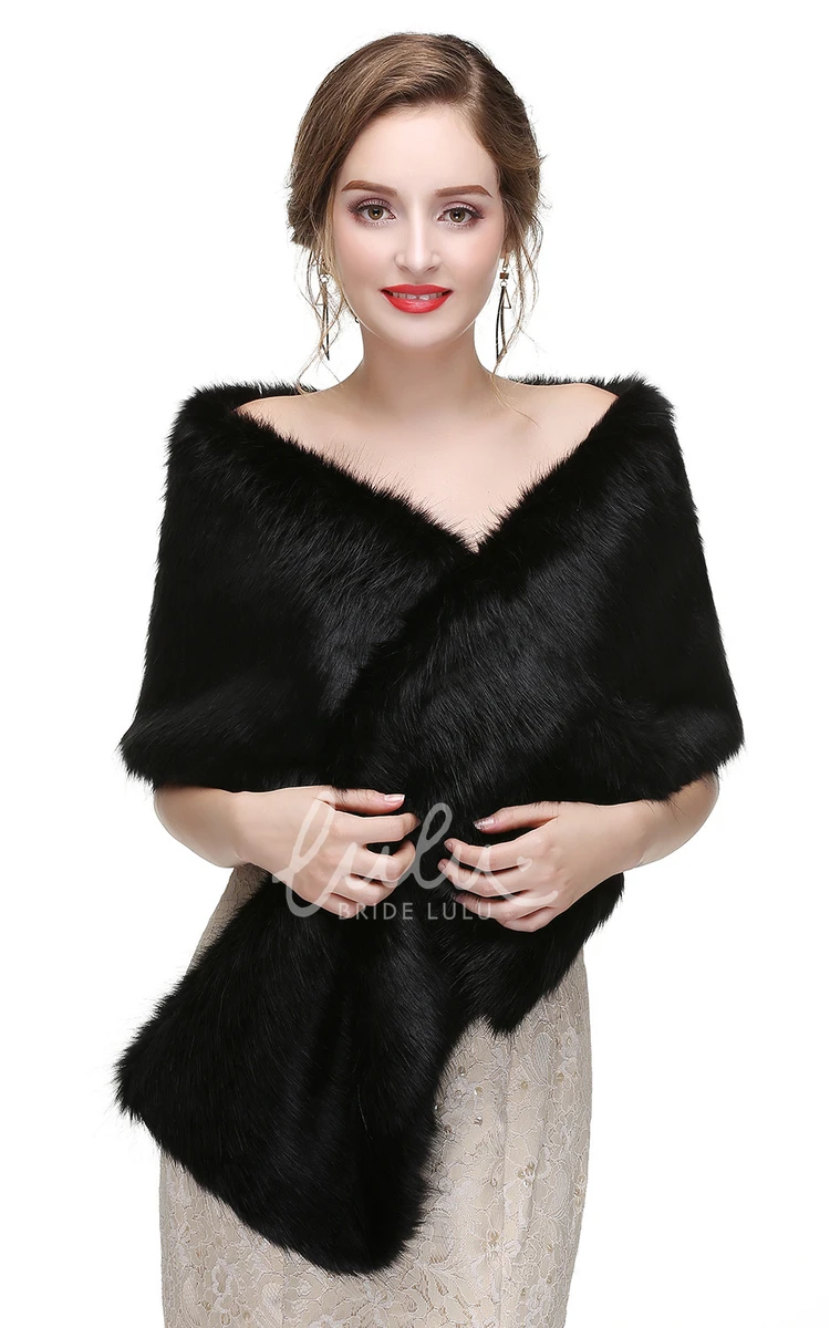 Elegant Faux Fur Bridal Shawl for Winter