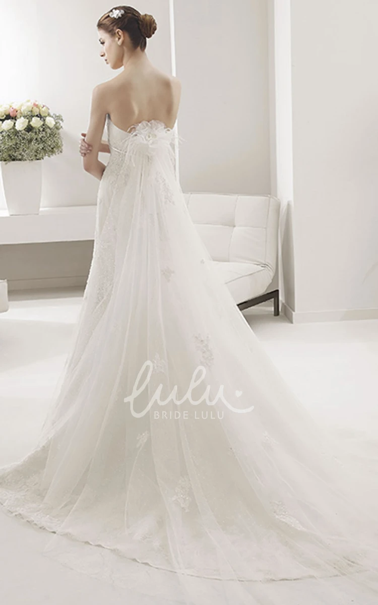 Allover Lace Sheath Wedding Dress with Strap and Sash