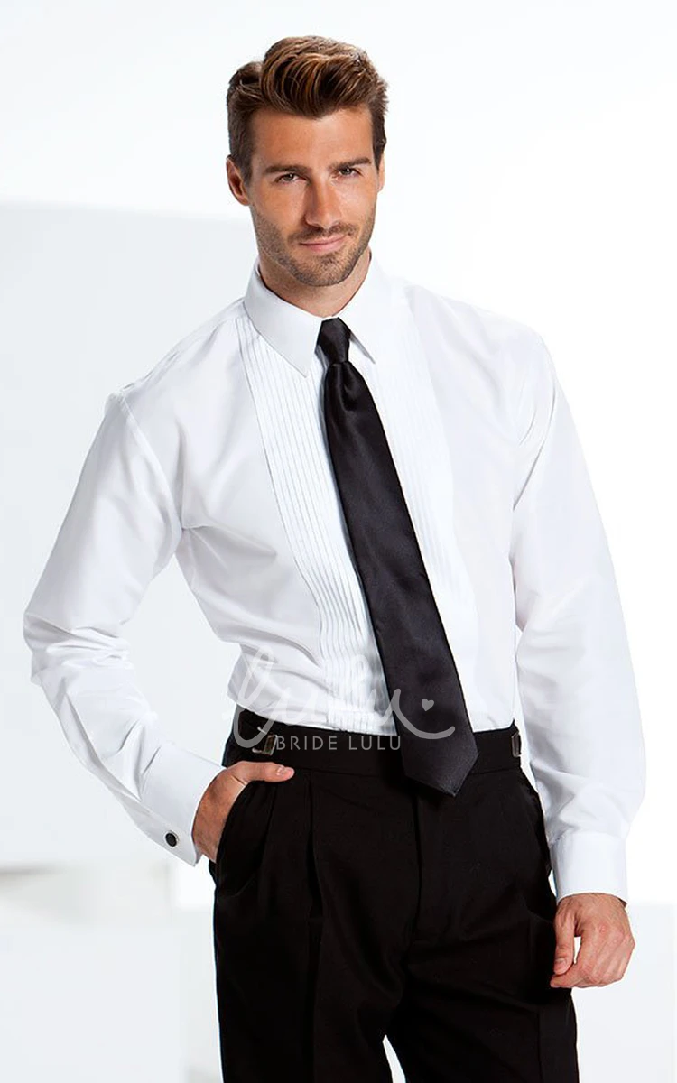 Best Man White Laydown Tuxedo Shirt