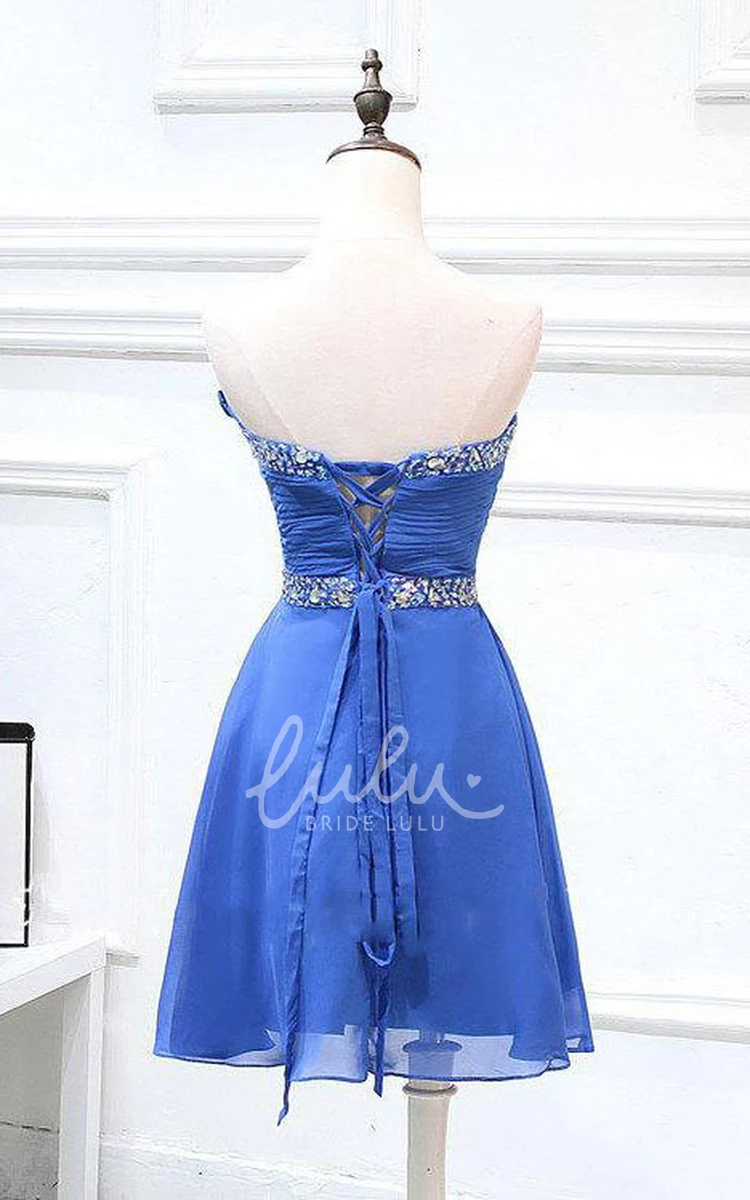 Strapless Chiffon Dress with Beading Empire & Short