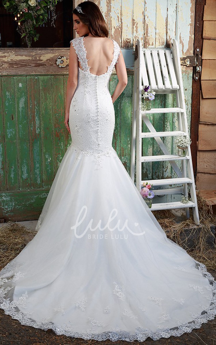 Cap Sleeve Trumpet Wedding Dress