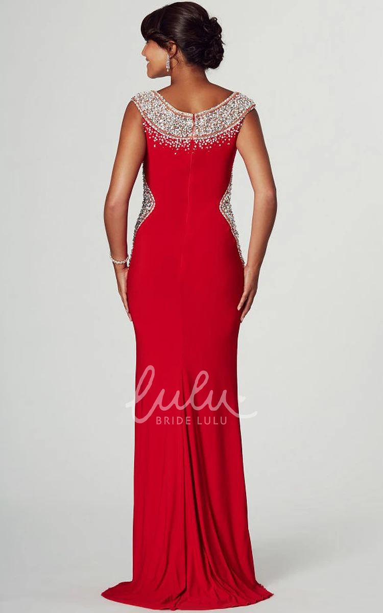 Beaded Jersey Prom Dress with Scoop Neck and Pencil Silhouette Modern Prom Dress 2025