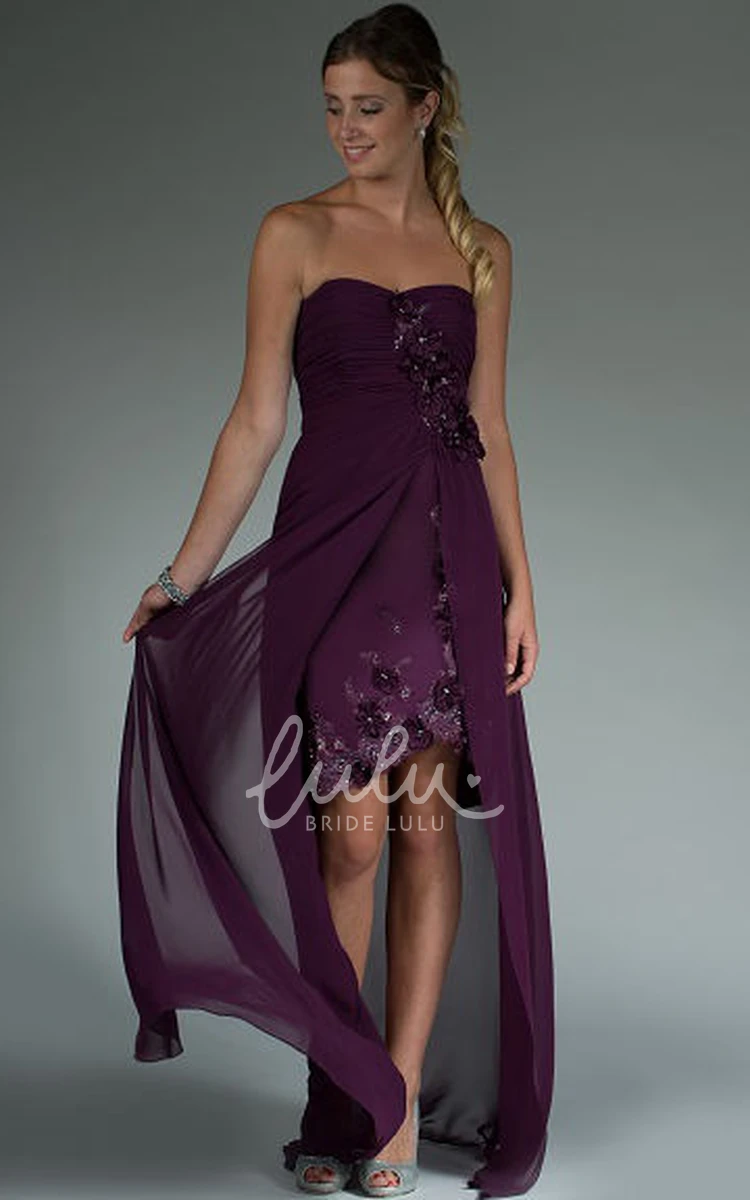 Sweetheart Sheath Floral Asymmetric Mother Of The Bride Dress With Chiffon Wrap Unique Dress