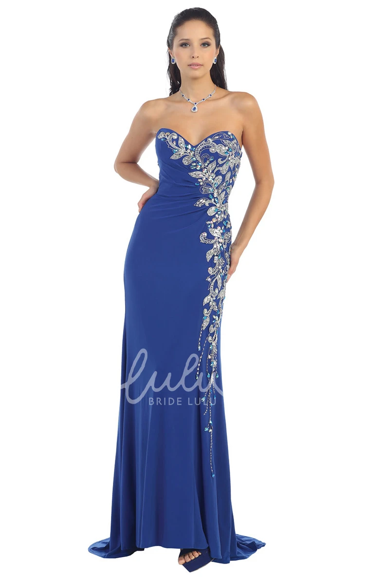 Sweetheart Chiffon Formal Dress with Beading and Draping Sheath Sleeveless Zipper