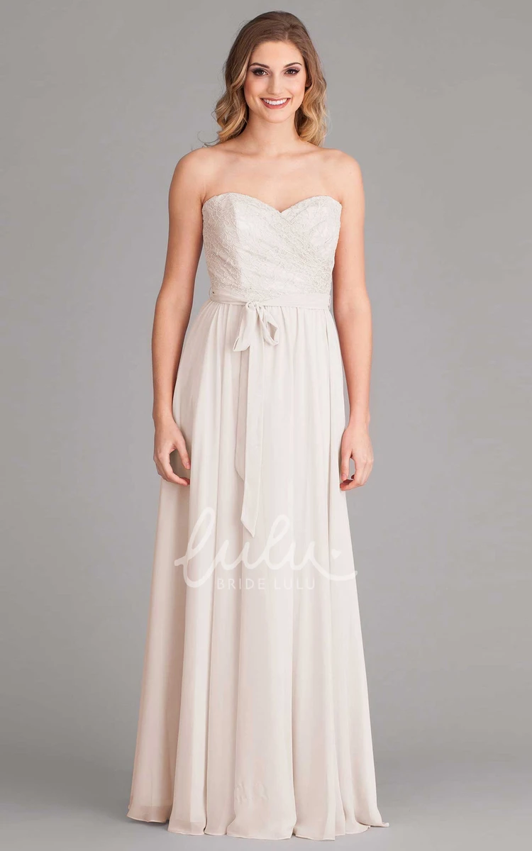 Sweetheart Chiffon Sheath Wedding Dress with Lace Modern Bridal Gown