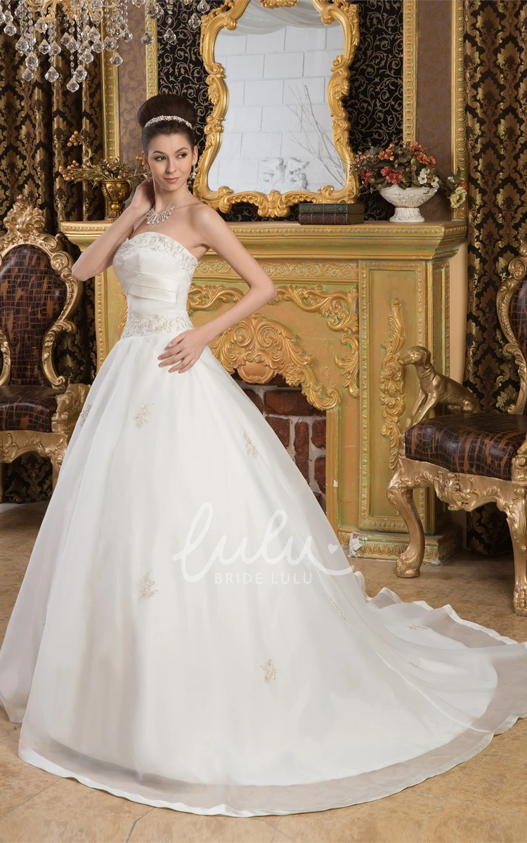 Embroidered Organza Sweetheart A-Line Wedding Gown Unique Wedding Dress 2024