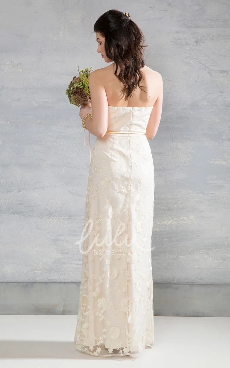 Lace Wedding Dress with Sweetheart Neckline and Appliques