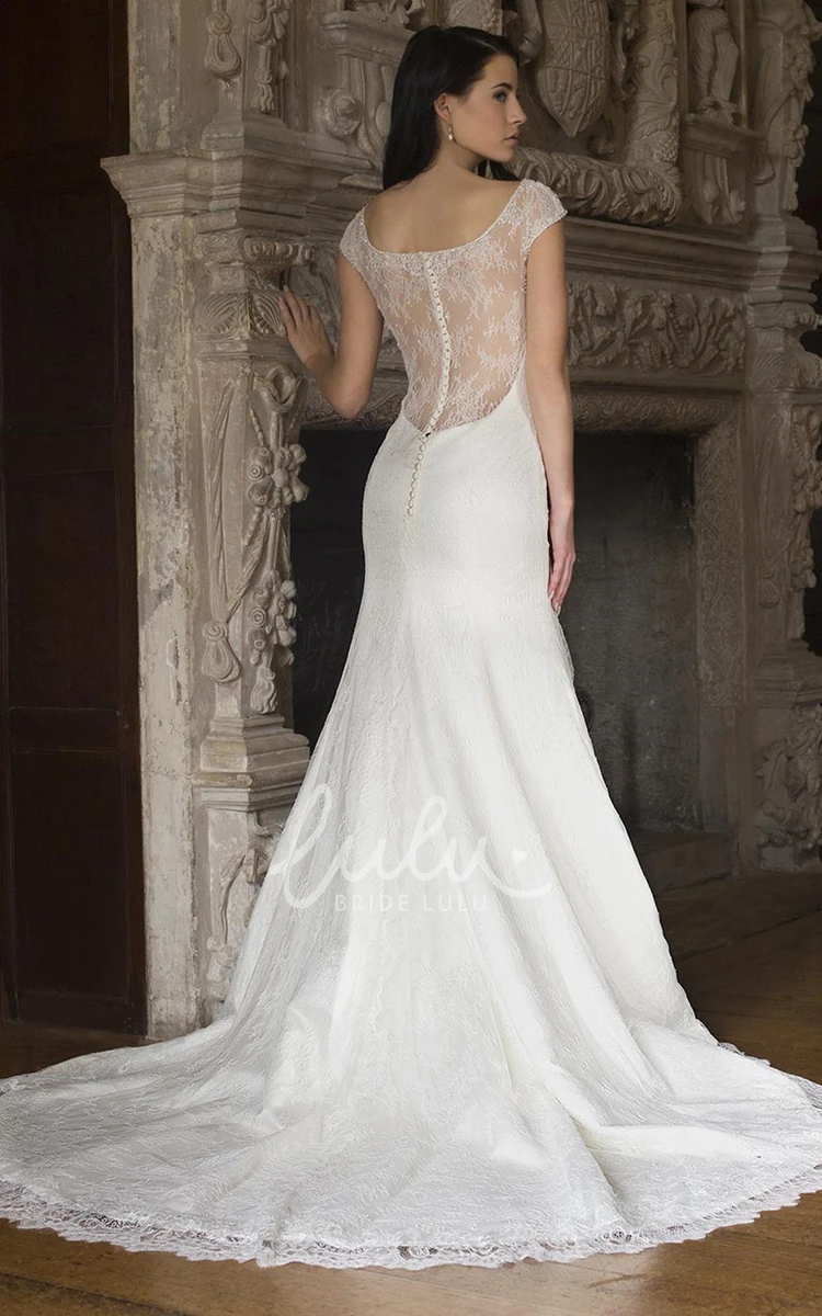 Floor-Length Lace Wedding Dress with Beading Classy Sheath Dress