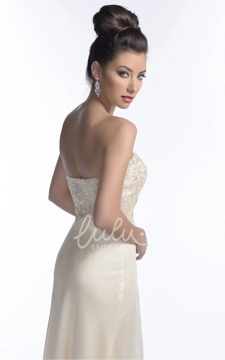 Sleeveless A-Line Chiffon Gown with Beaded Bodice and Sweetheart Neckline