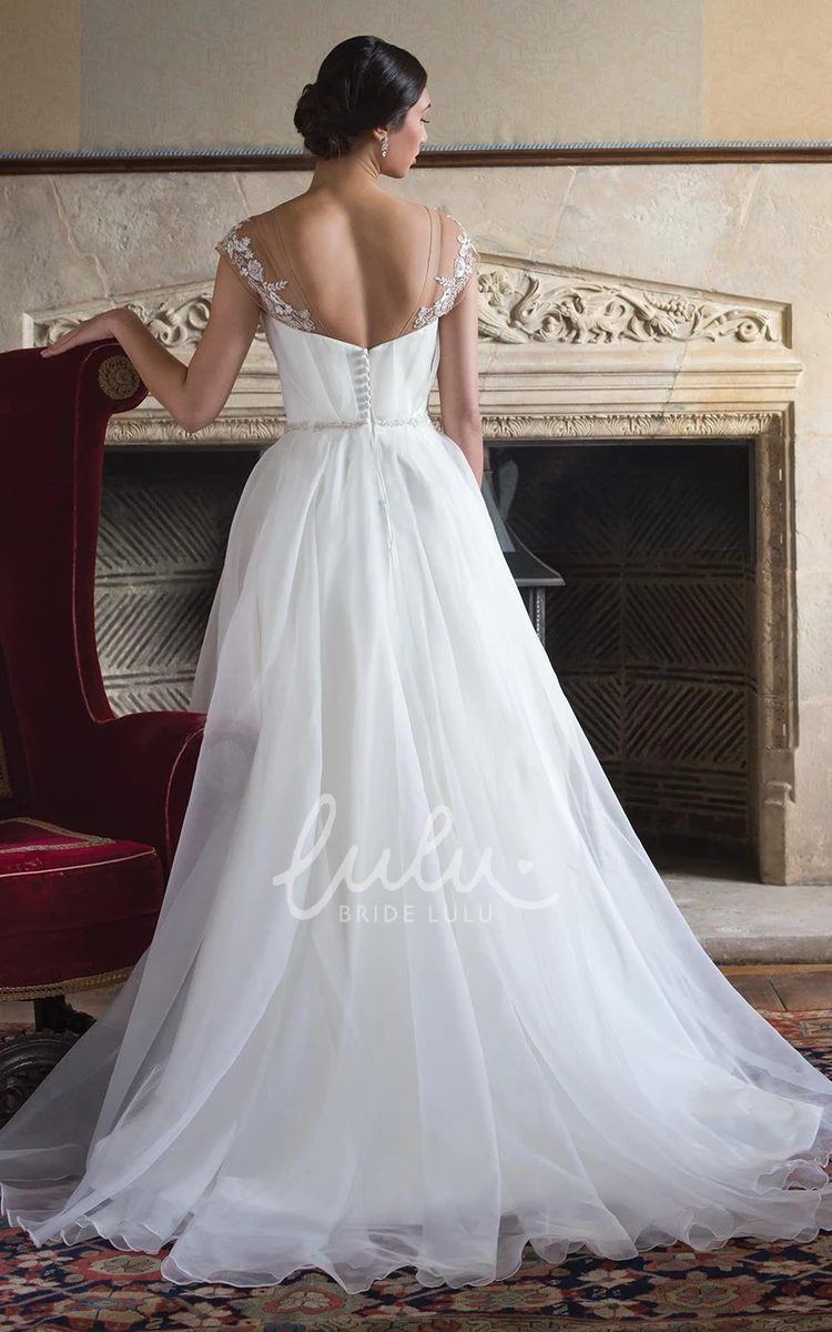 V-Neck Ball Gown Wedding Dress with Appliques