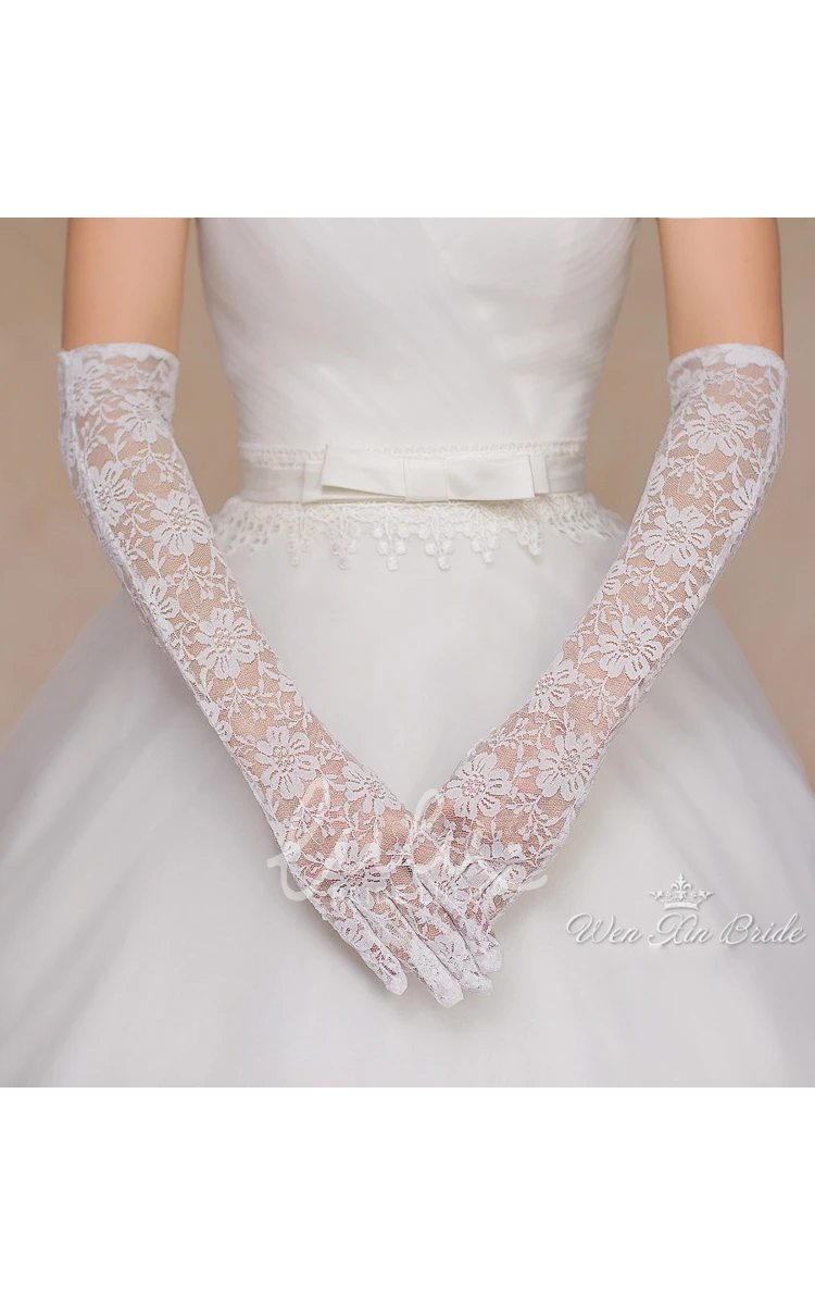 Lace Long Gloves for Wedding Dress Thin and Elegant