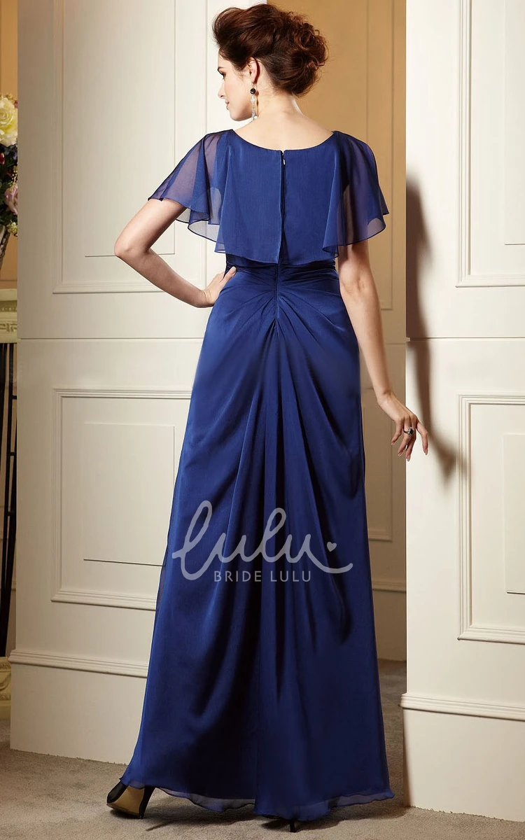 Mother of the Bride A-Line Dress with Ruffles and Beadings Flowy Long Dress