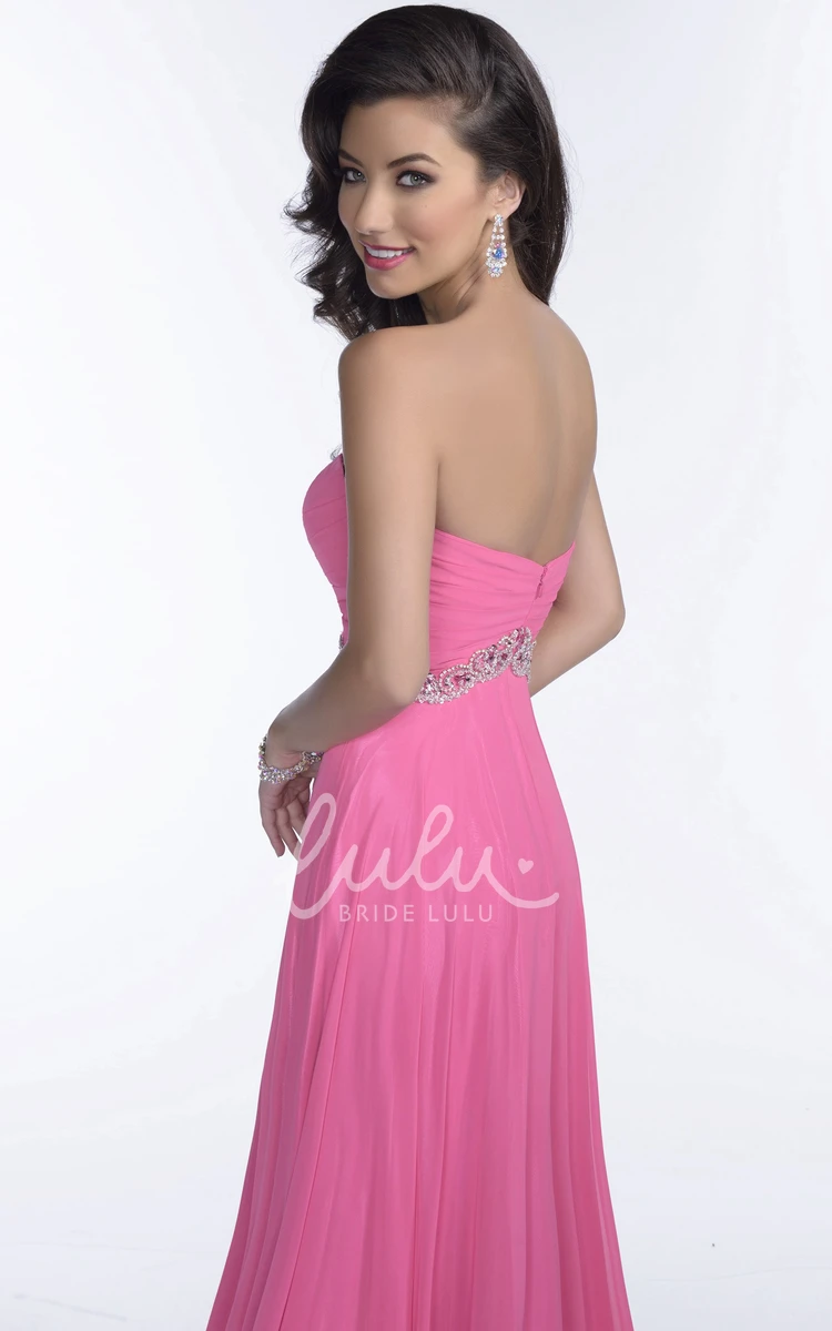 Empire Crystal Chiffon Prom Dress A-Line Women's Formal Gown