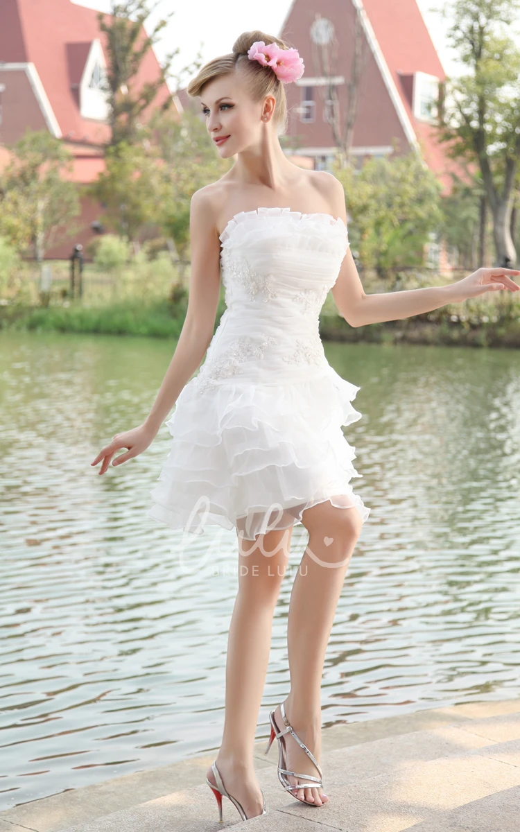 Organza Wedding Gown With Layered Ruffles Romantic & Strapless