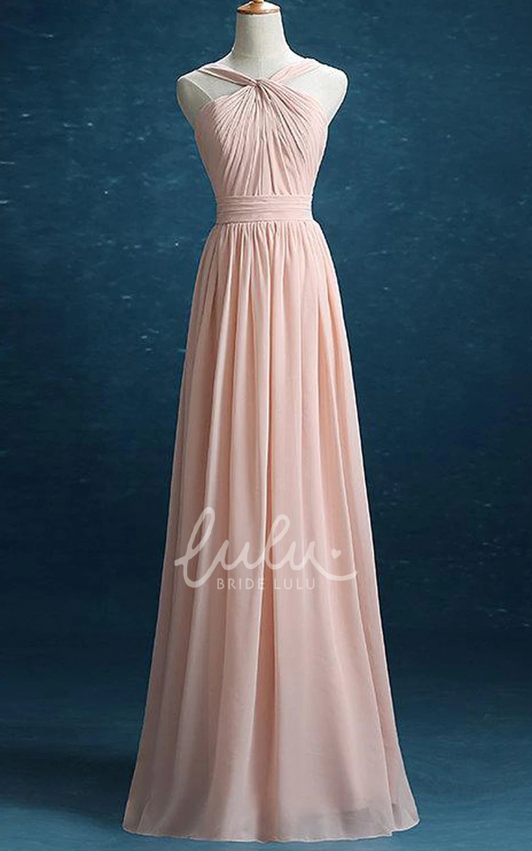 Pleated Chiffon & Satin Strappy Dress Bridesmaid Dress 2024