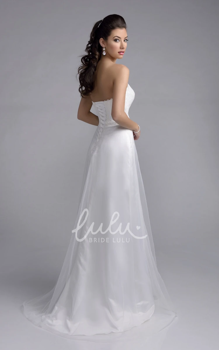 A-Line Lace Chiffon Wedding Dress with Sweetheart Neckline