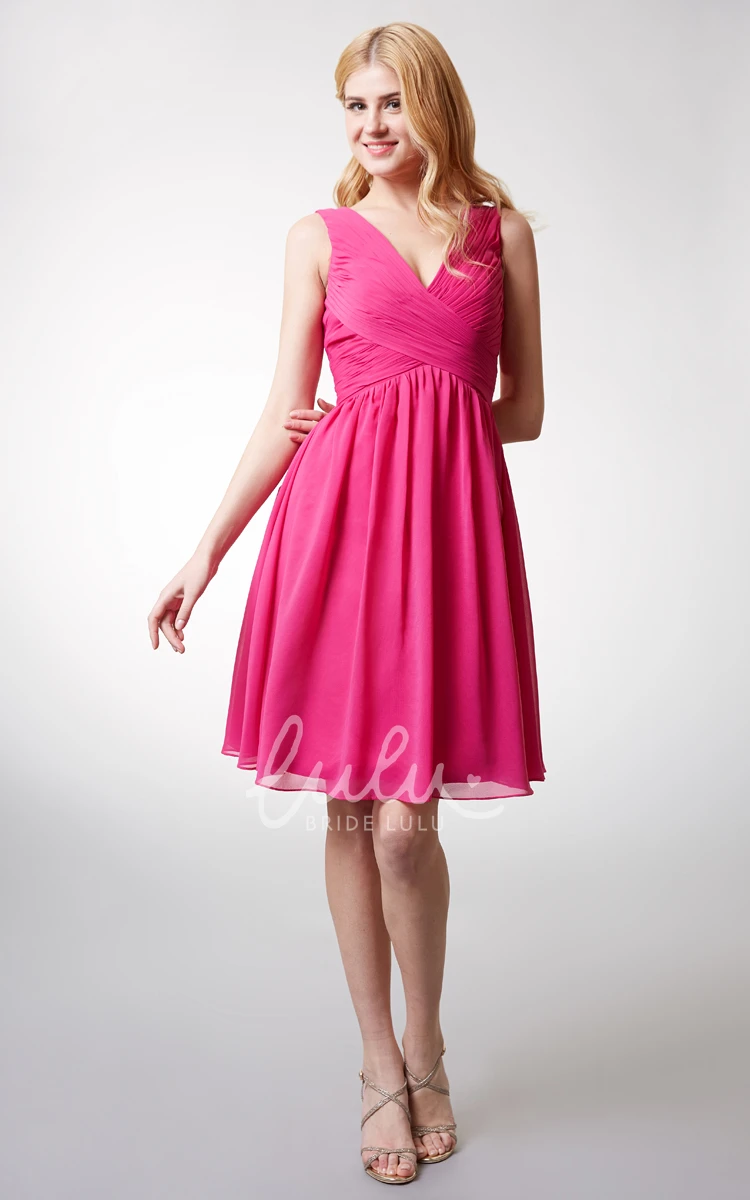 Short V-neck Bridesmaid Dress Chic & Modern