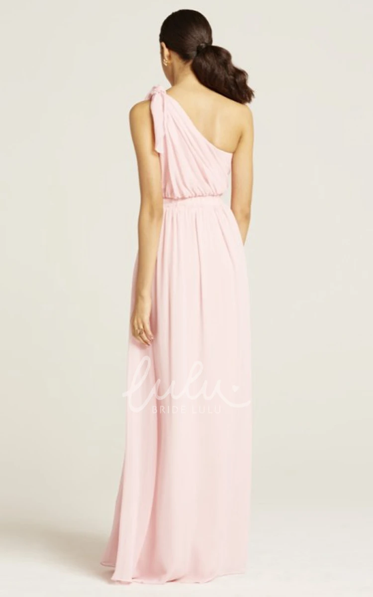 One-Shoulder Sleeveless Ruched Chiffon Bridesmaid Dress Classy Sleeveless Ruched One-Shoulder Bridesmaid Dress