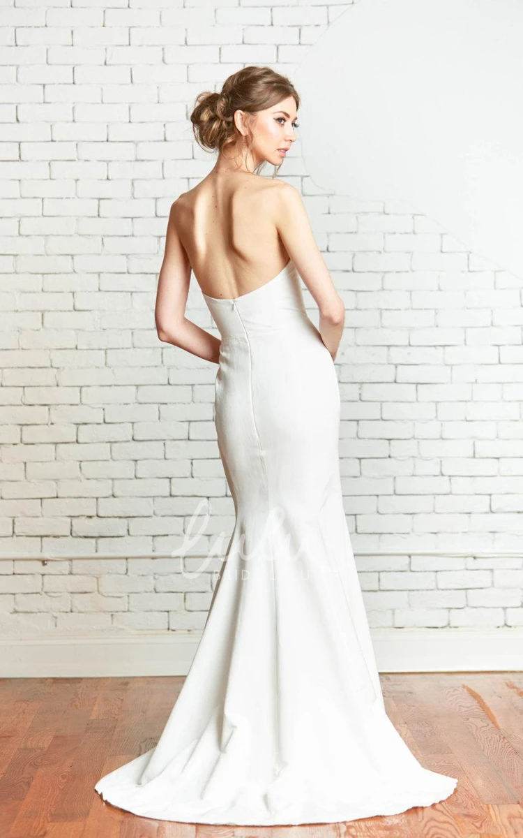 Simple Fit and Flare Wedding Dress with Sweetheart Neckline